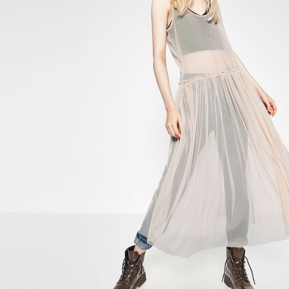 Zara Sheer Beige Cover up Top